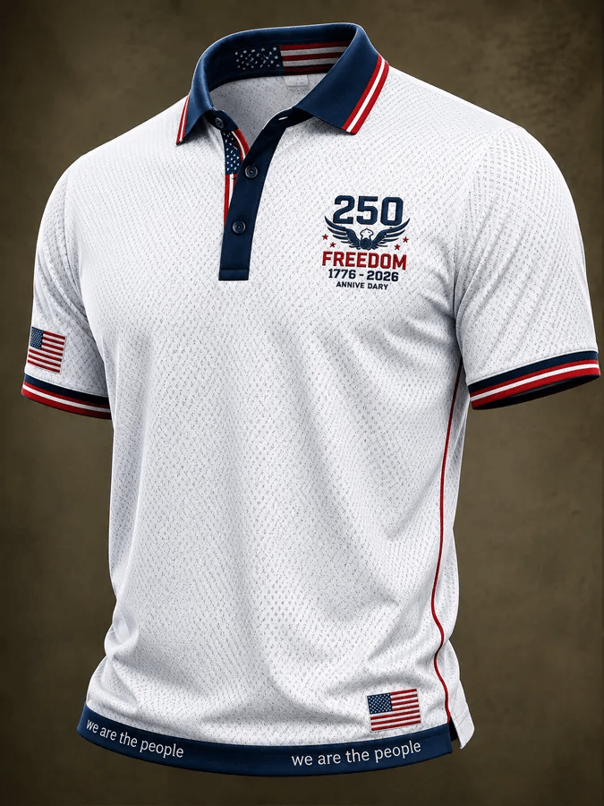 Men's USA 1776-2026 Printed Polo Shirt