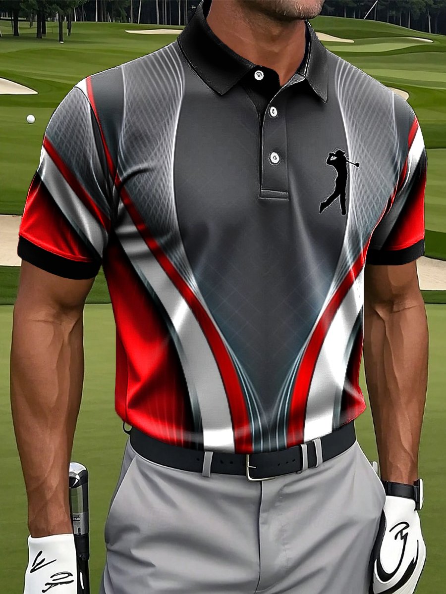 Men's Casual Contrast Color Polo Shirt