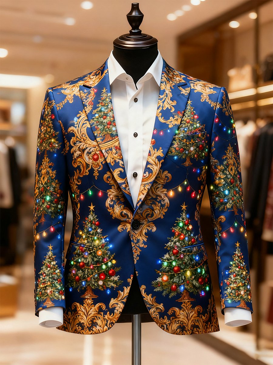 Men's Business Casual Christmas Suit Outerwear