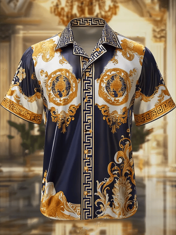 Men's Business Luxe Print Short Sleeve Shirt