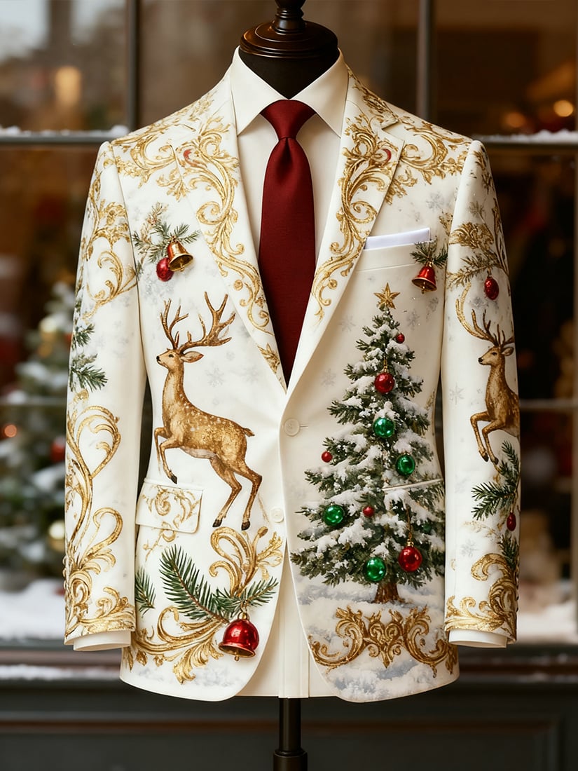 Men's Business Casual Christmas Suit Outerwear