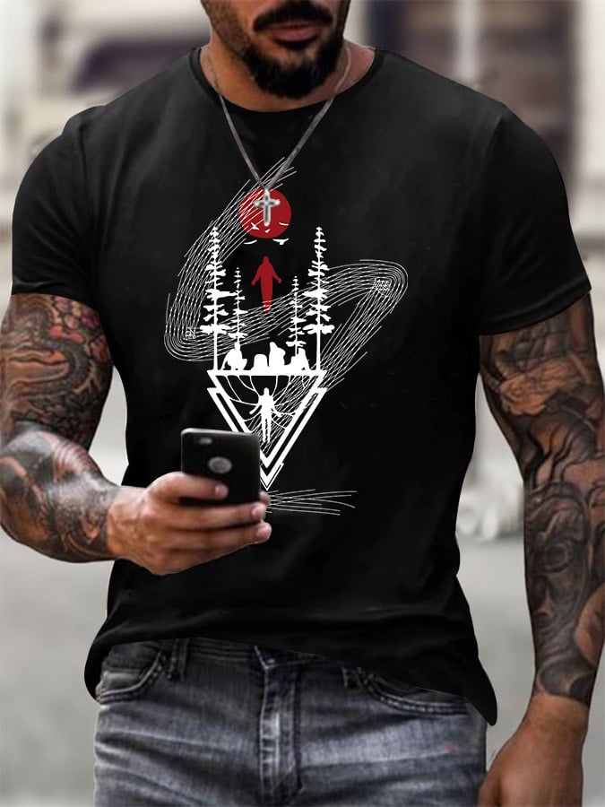 Men's Casual Printed Short-Sleeve T-Shirt