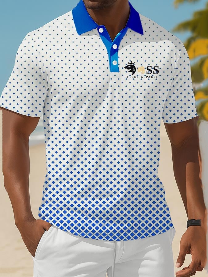 Men's Classic Business Old Money Button Short Sleeve Polo Shirt