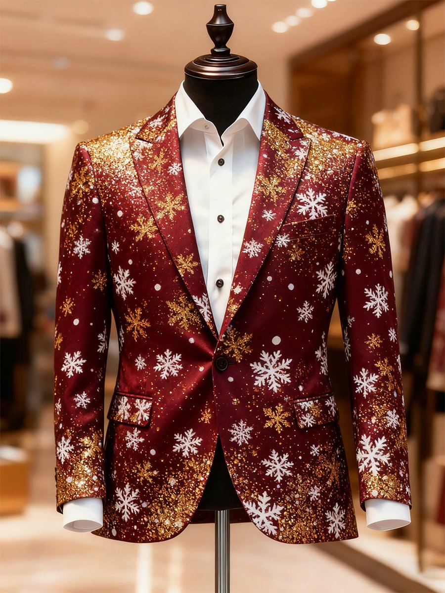 Men's Business Casual Christmas Suit Outerwear