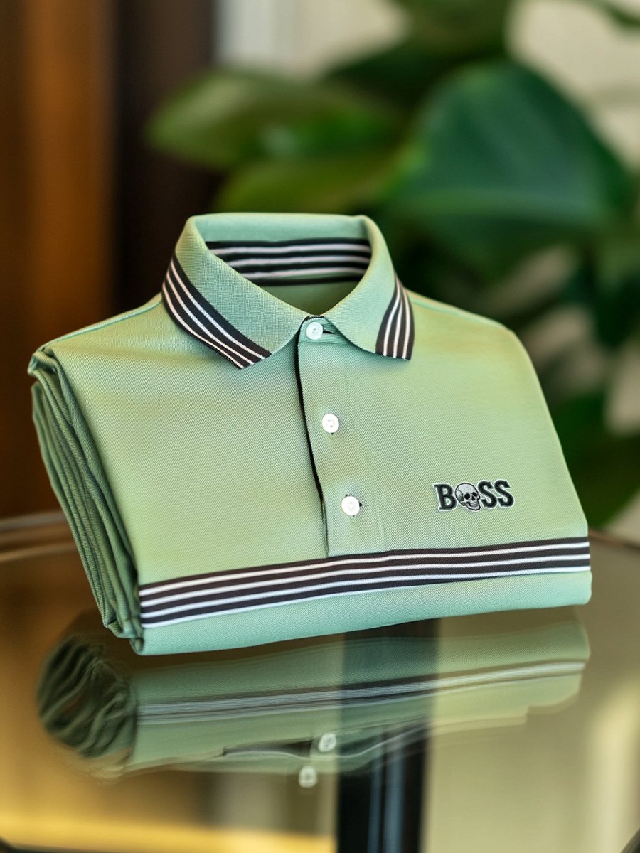 Men's Business Casual Button Short Sleeve Polo Shirt