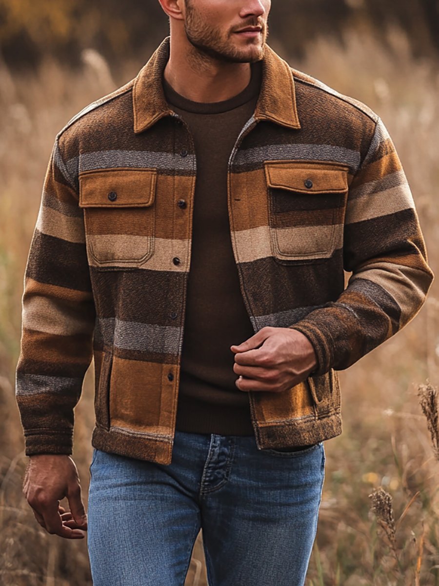 Men's Casual Striped Jacket