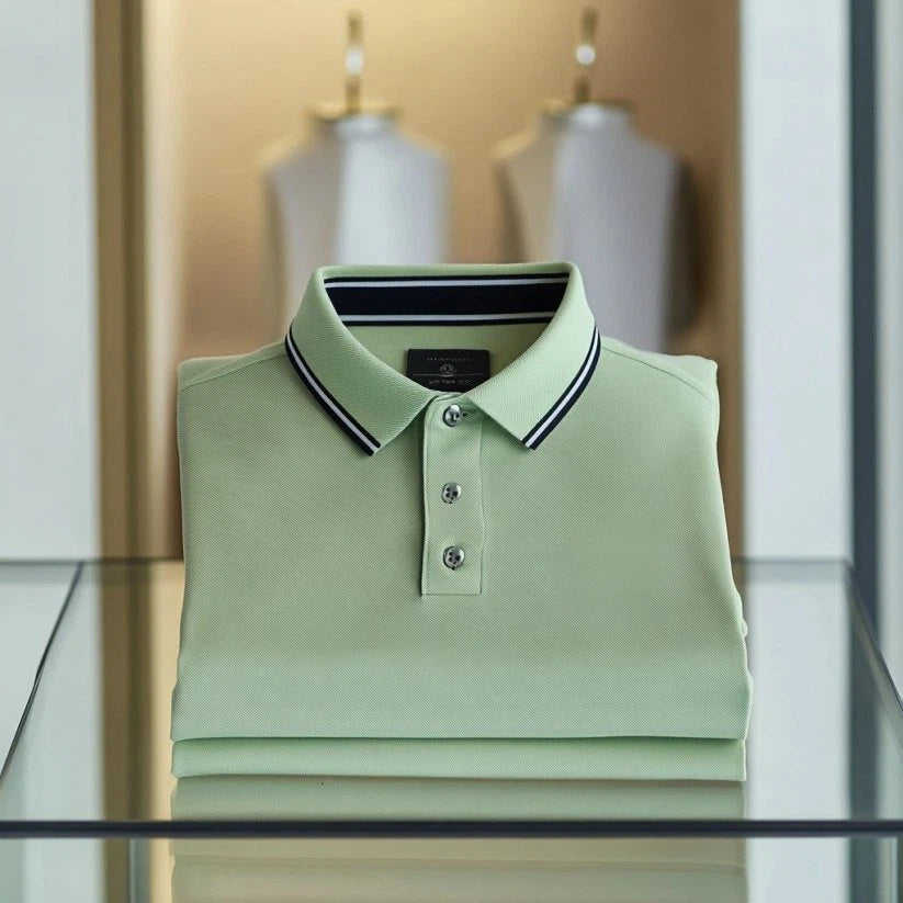 Men's Business Casual Embroidered Button Short Sleeve Polo Shirt