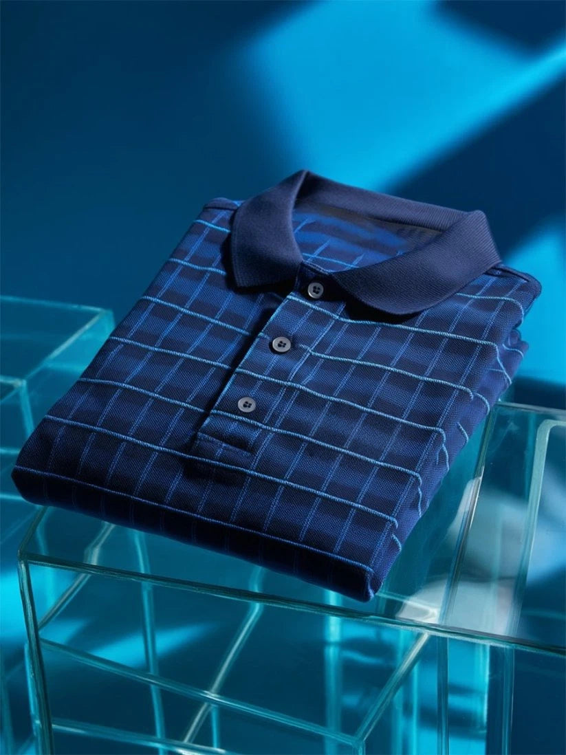 Men's Business Casual Button Short Sleeve Polo Shirt