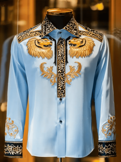 Men's Satin Luxe Long Sleeve Button Down Shirt