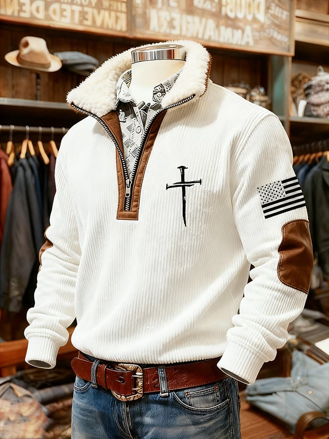 Men's casual Christmas faith textured sweatshirt