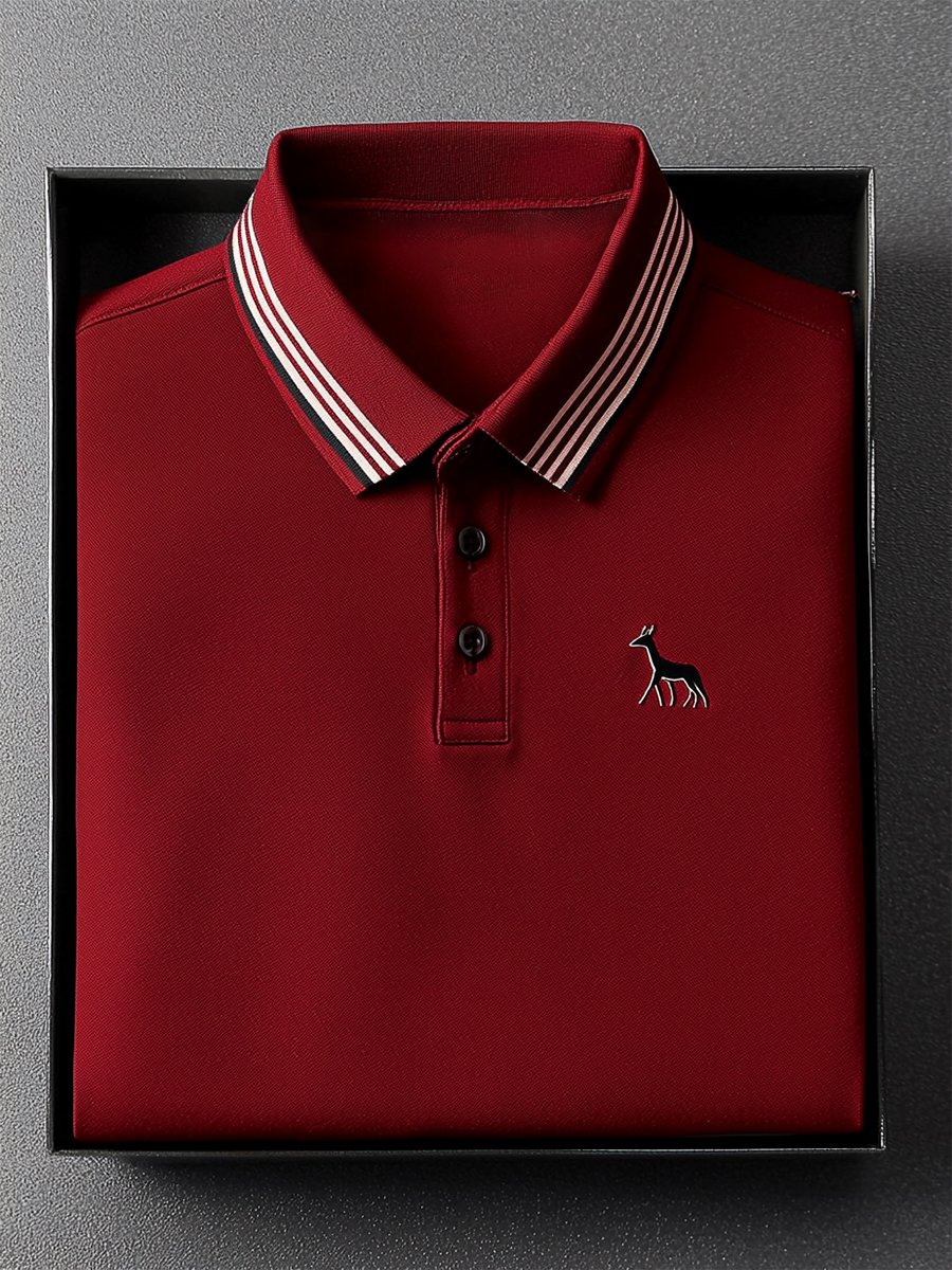 Men's Business Casual Button Short Sleeve Polo Shirt