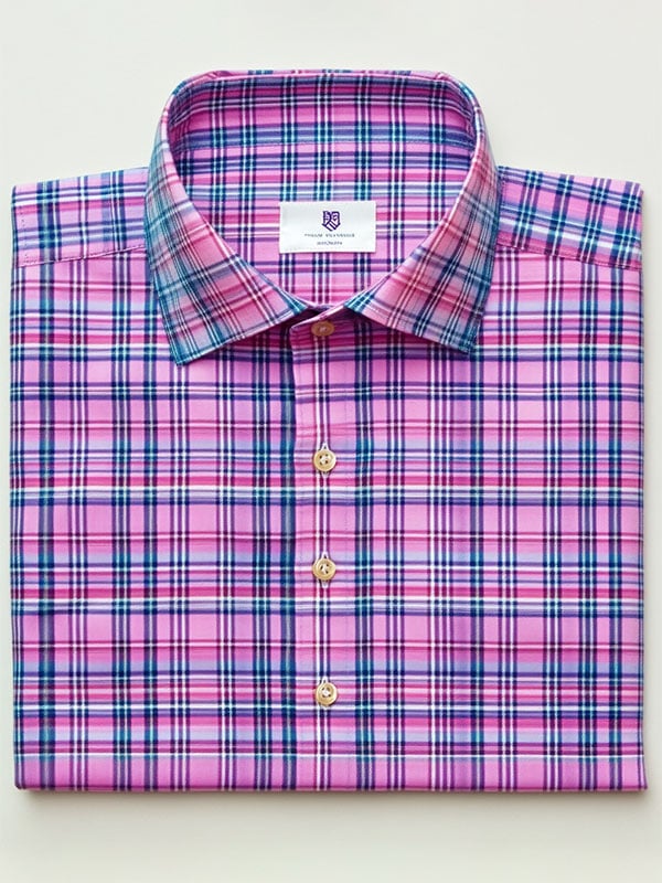 Men's Business Plaid Short Sleeve Shirt