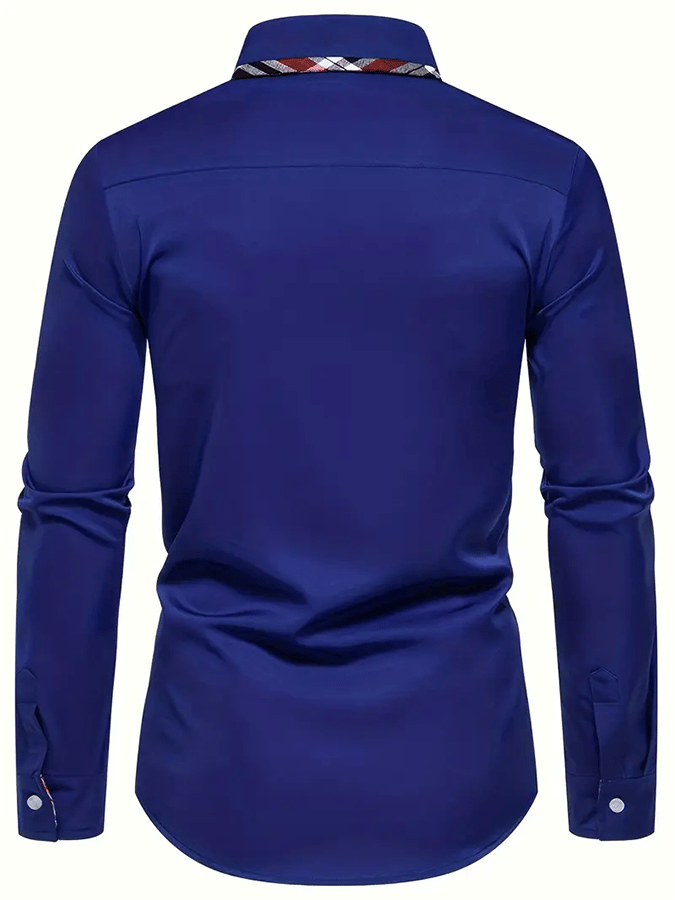 Men's Business Casual Printed Long Sleeve Shirt