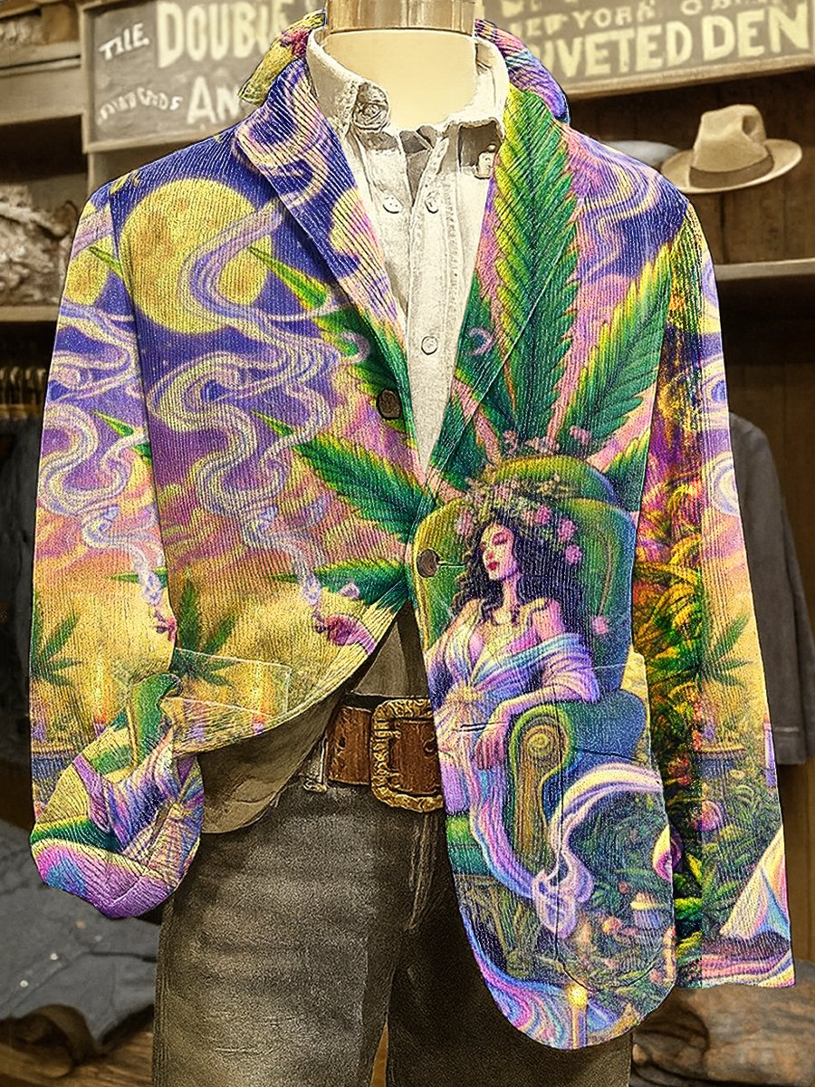 Men's Corduroy Queen Lapel Suit Jacket