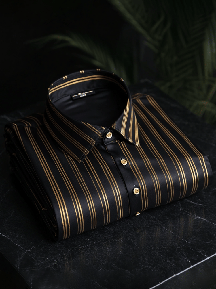 Men's Satin Luxe Long Sleeve Button Down Shirt