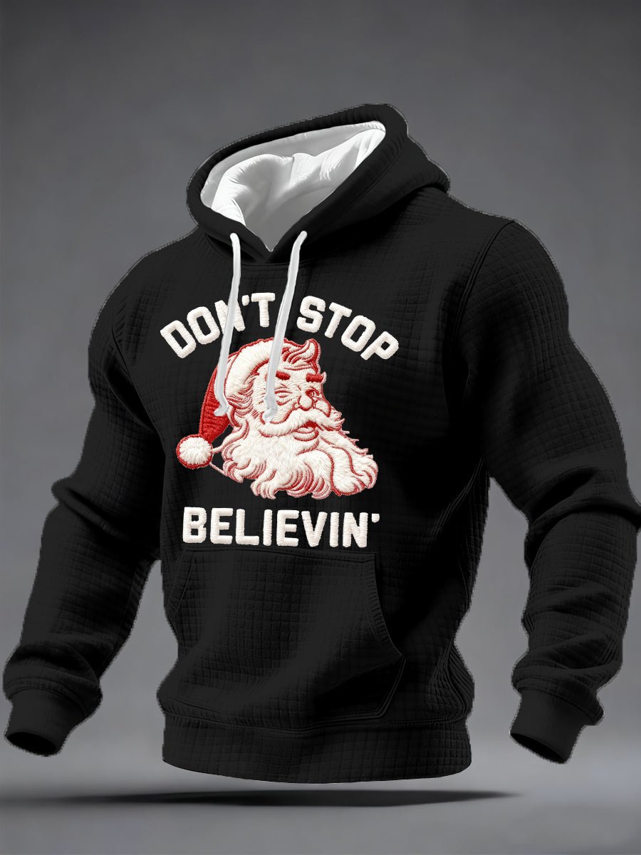 Men's Christmas Don't Stop Believin Printed Hoodie