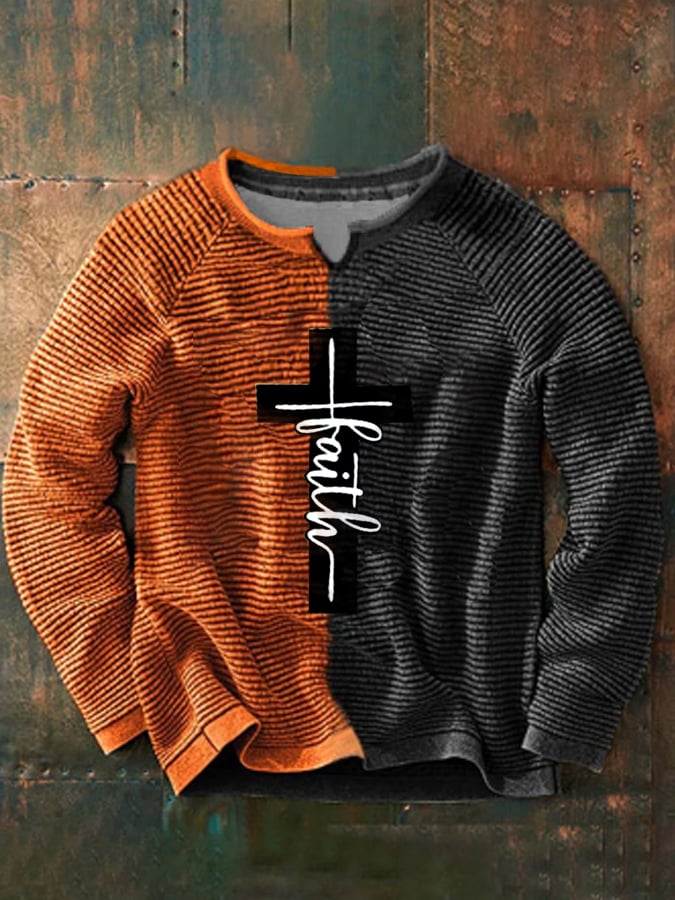 Men's Faith Cross Printed Sweatshirt
