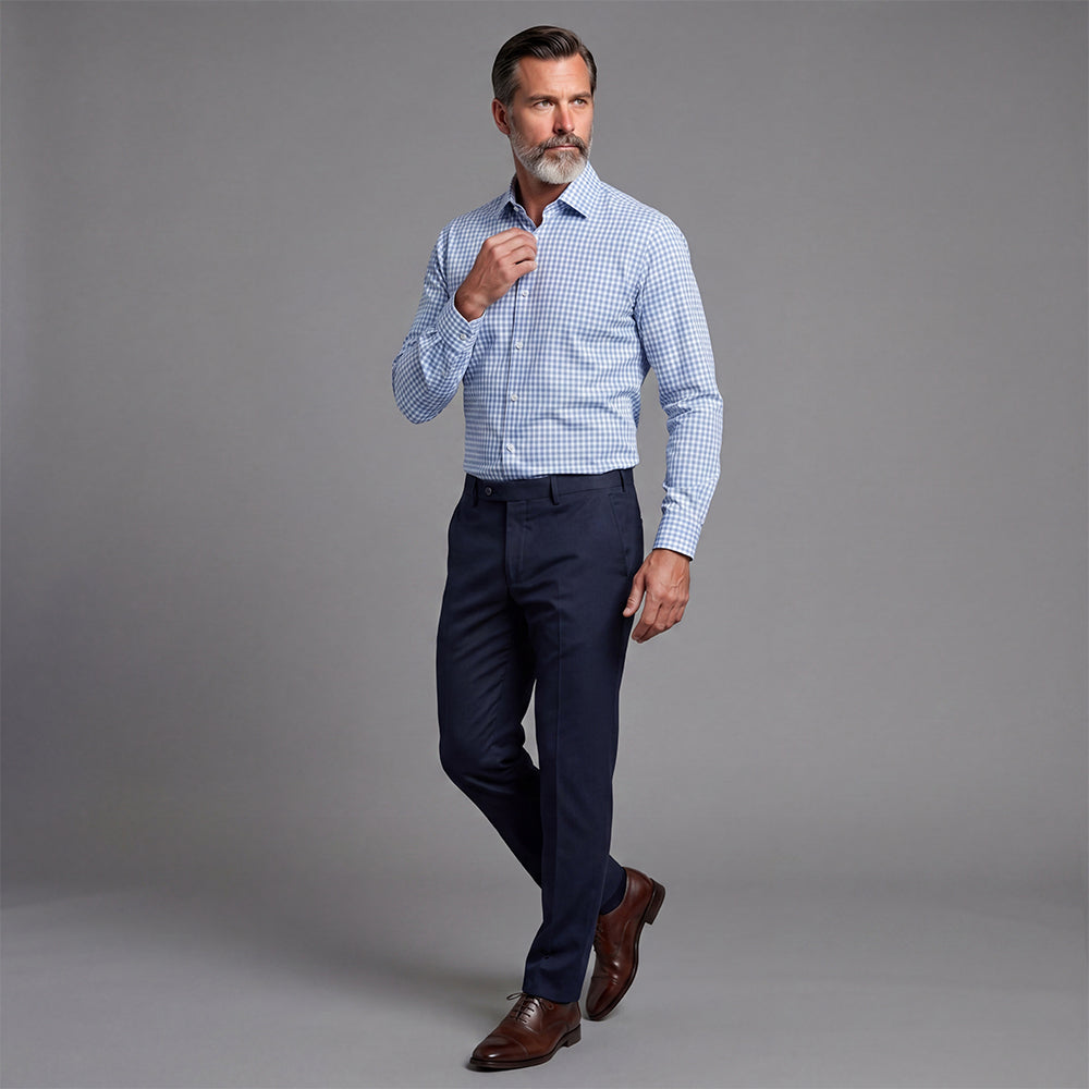 Four-Way Stretch Casual Checkered Shirt
