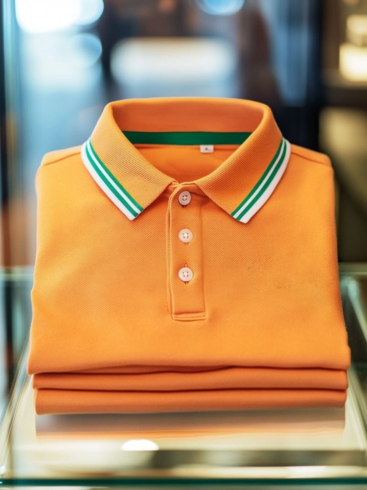 Men's Business Casual Logo Button Short Sleeve Polo Shirt