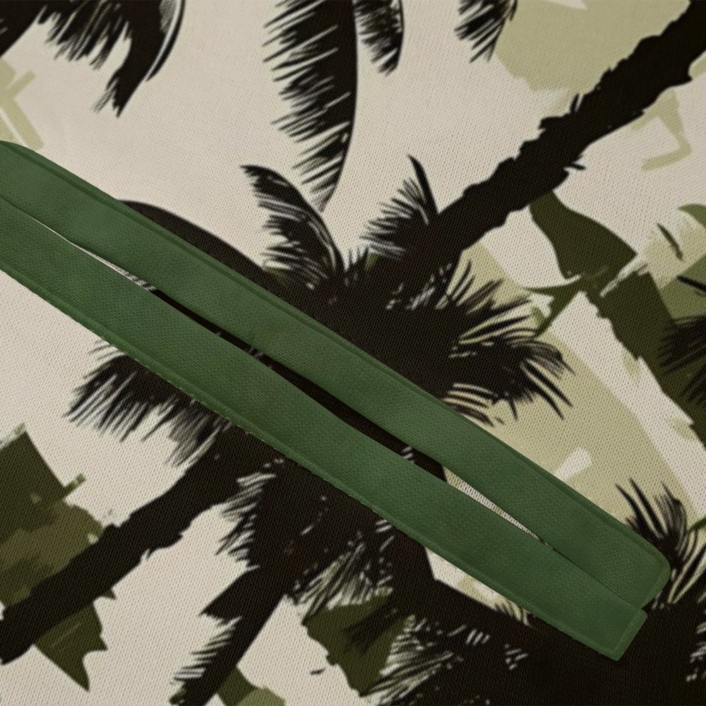 Men's Retro Western Style Coconut Tree Camouflage Fleece Jacket