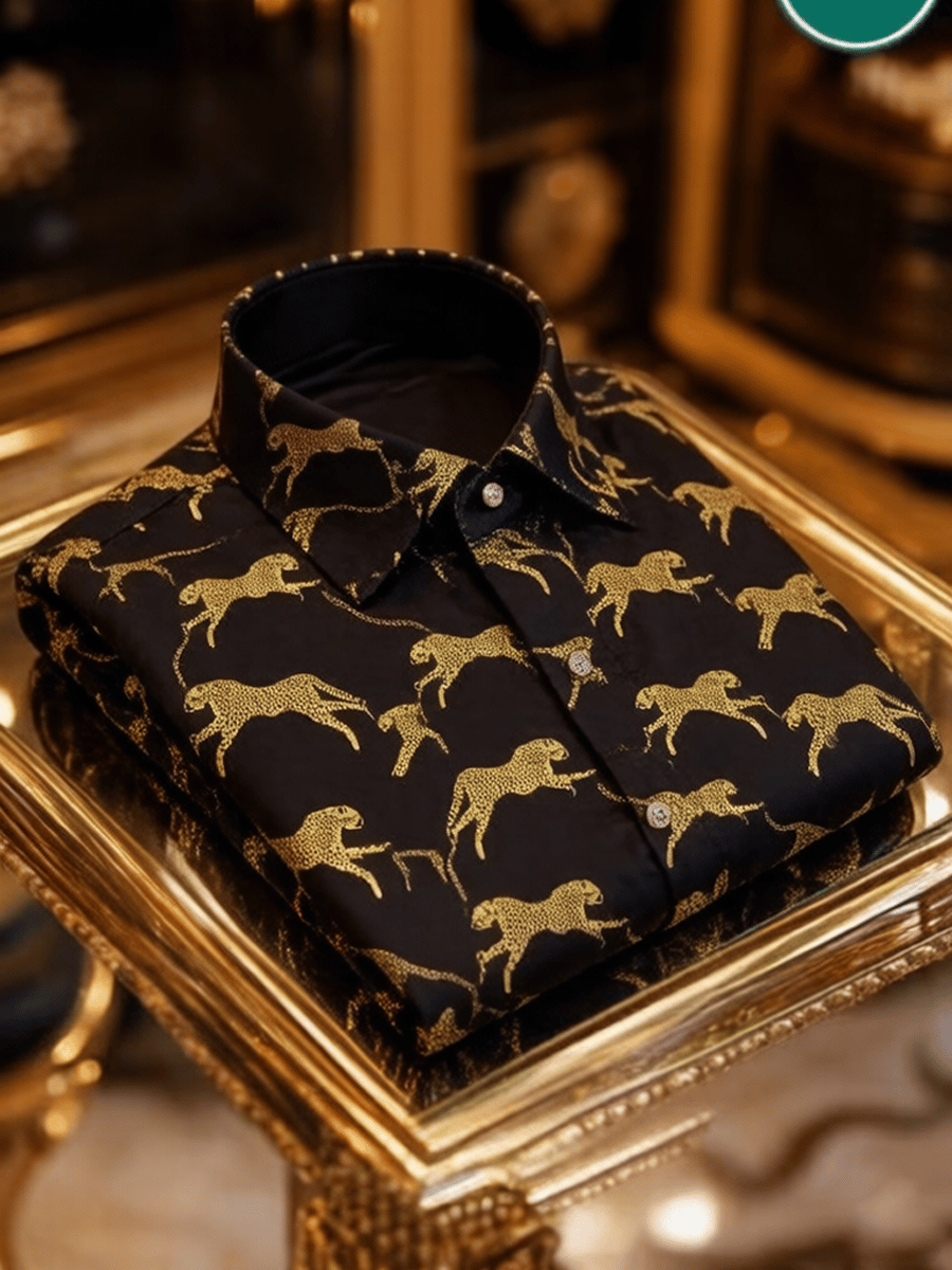 Men's Silk Quiet Luxury Baroque Burgundy Business Shirt