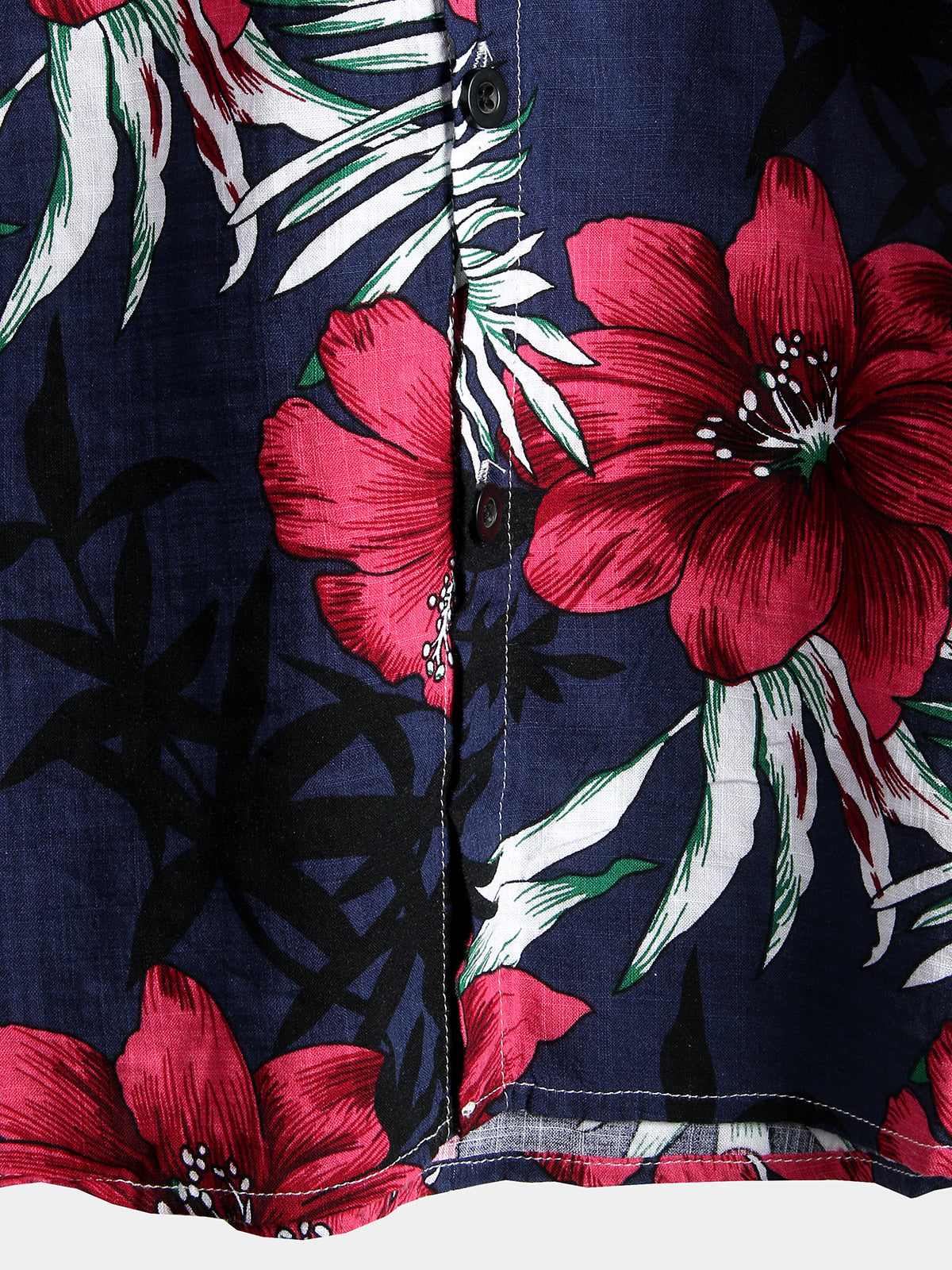 Men's Flower Tropical Hawaii Cotton Short Sleeve Shirt