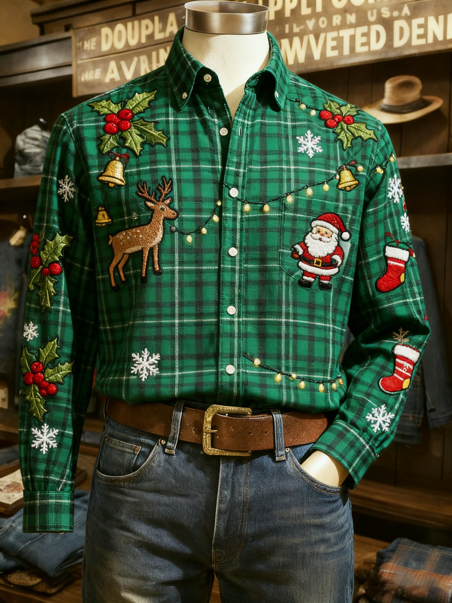 Men's Casual Christmas Long Sleeve Shirt