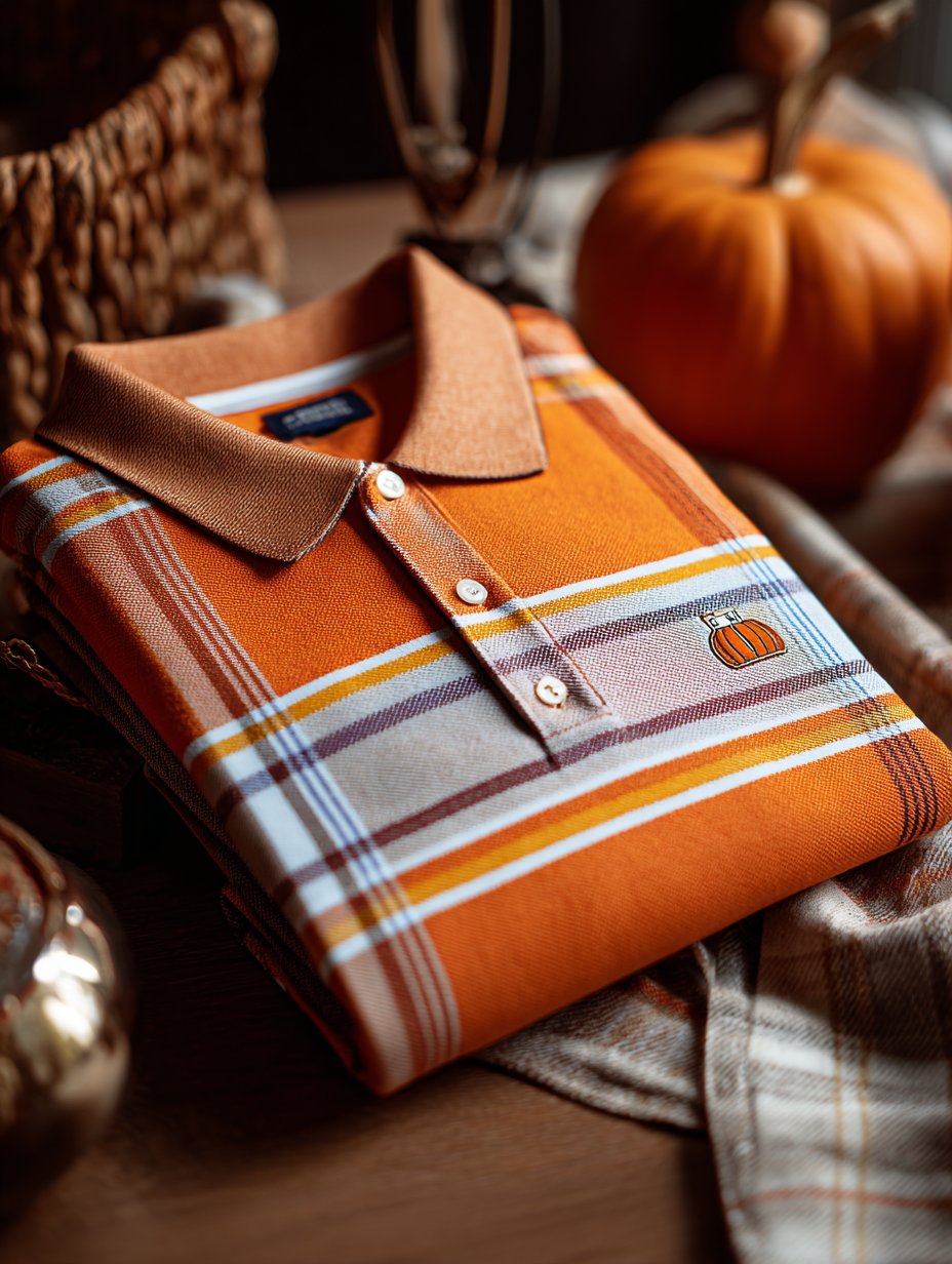 Men's Holiday Check Casual Short Sleeve Polo Shirt