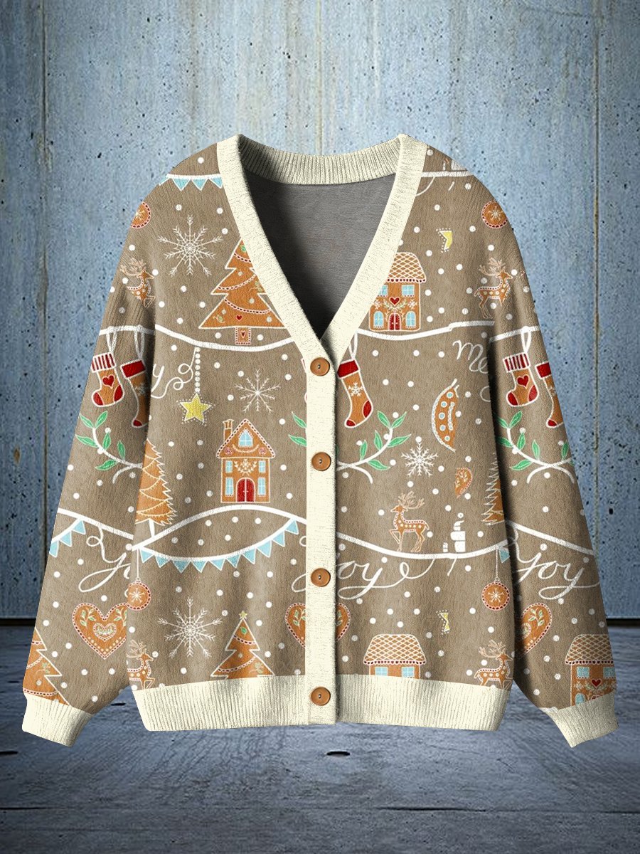 Men's Christmas Print Cardigan