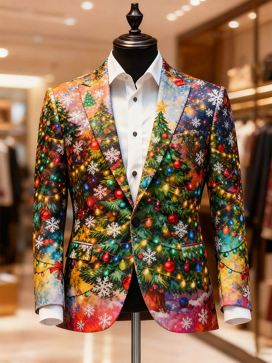 Men's Business Casual Christmas Suit Outerwear