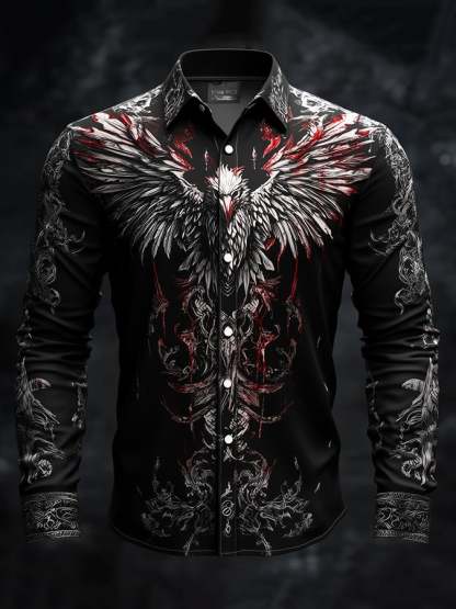 Men's Viking Dark Raven Print Shirt