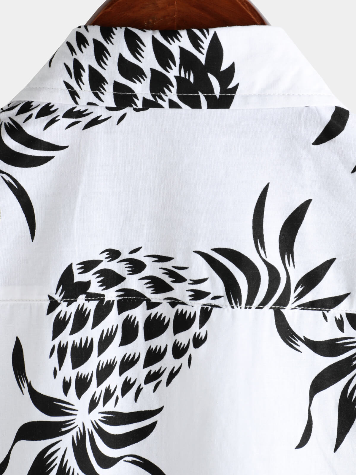 Men's Cotton Pineapple Print Summer Hawaiian Button Up Short Sleeve Shirt
