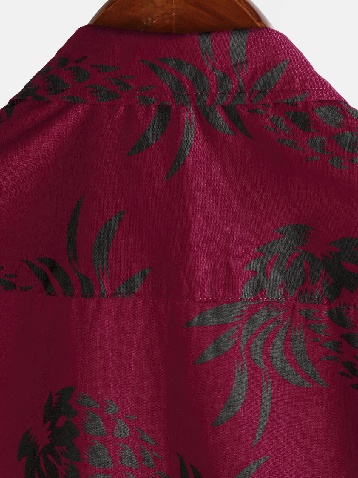 Men's Cotton Pineapple Print Red Summer Hawaiian Button Up Short Sleeve Shirt