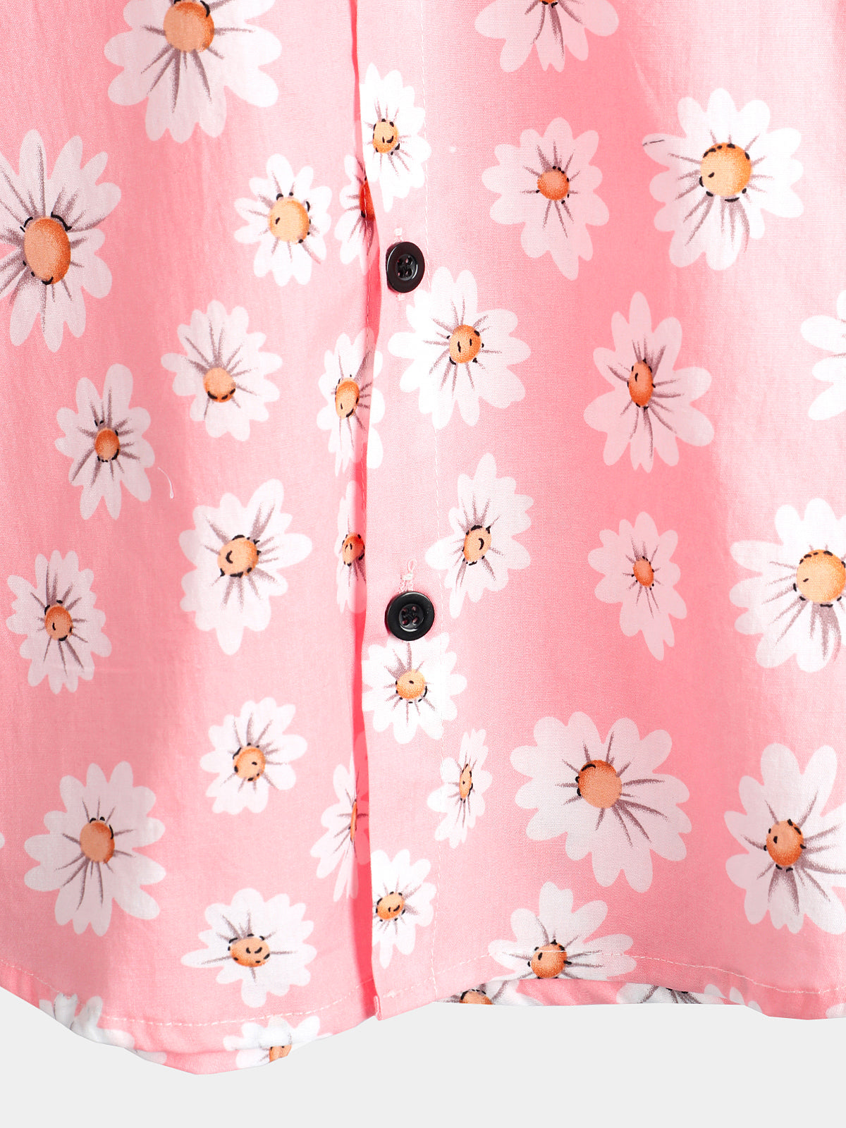 Men's Pink Daisy Hawaiian Short Sleeve Shirt