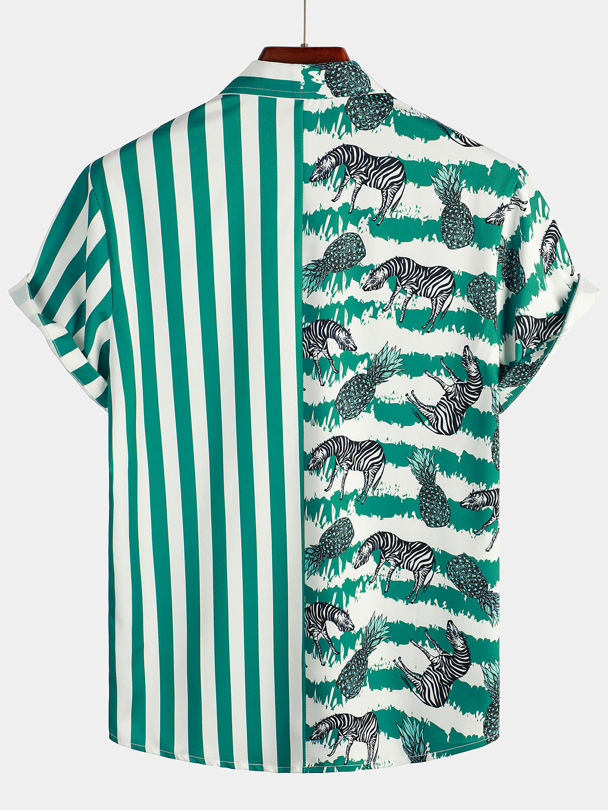 Men's Leopard & Striped Pocket Holiday Casual Shirt