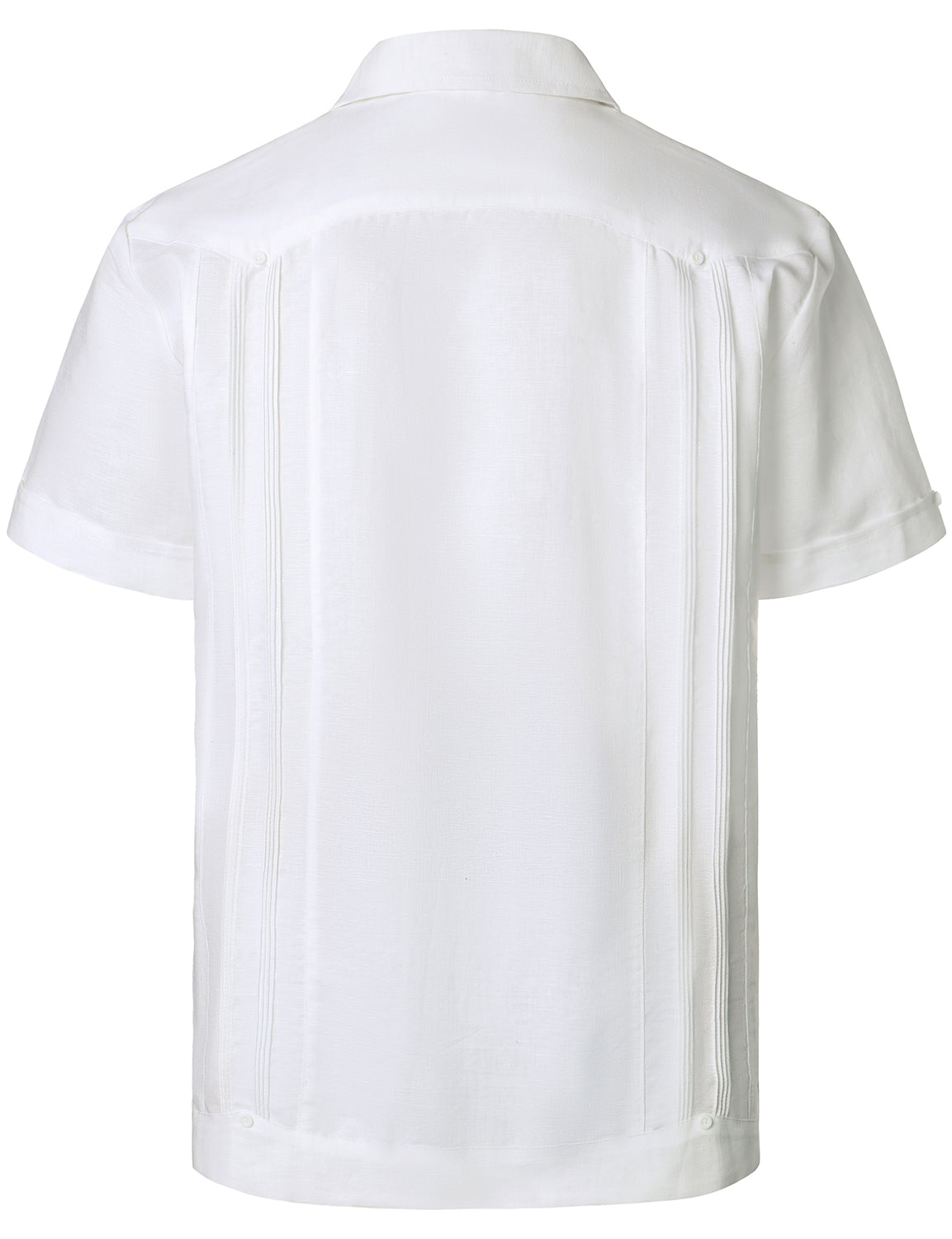 Men’s Linen Cuban Guayabera Casual Button Up Short Sleeve Summer Shirt