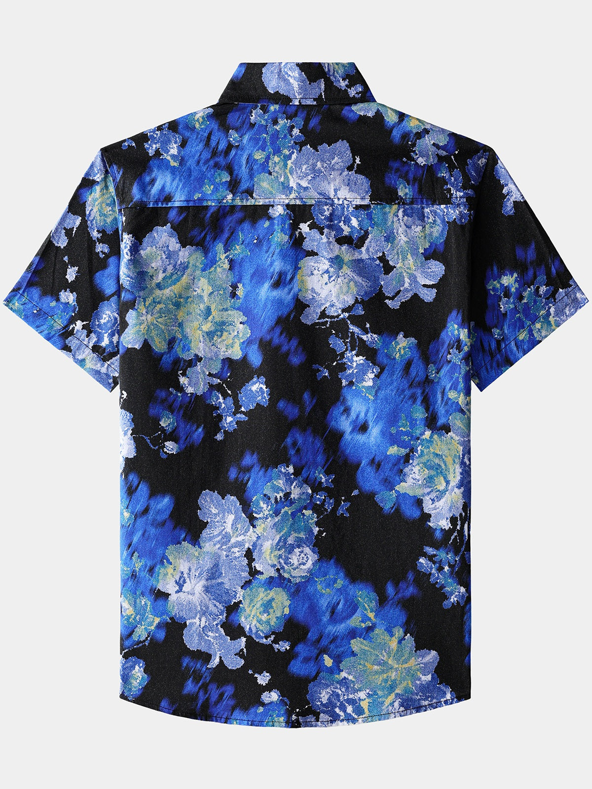 Men’s Tie Dye Floral Short Sleeve Button Up Breathable Cool Casual Shirt