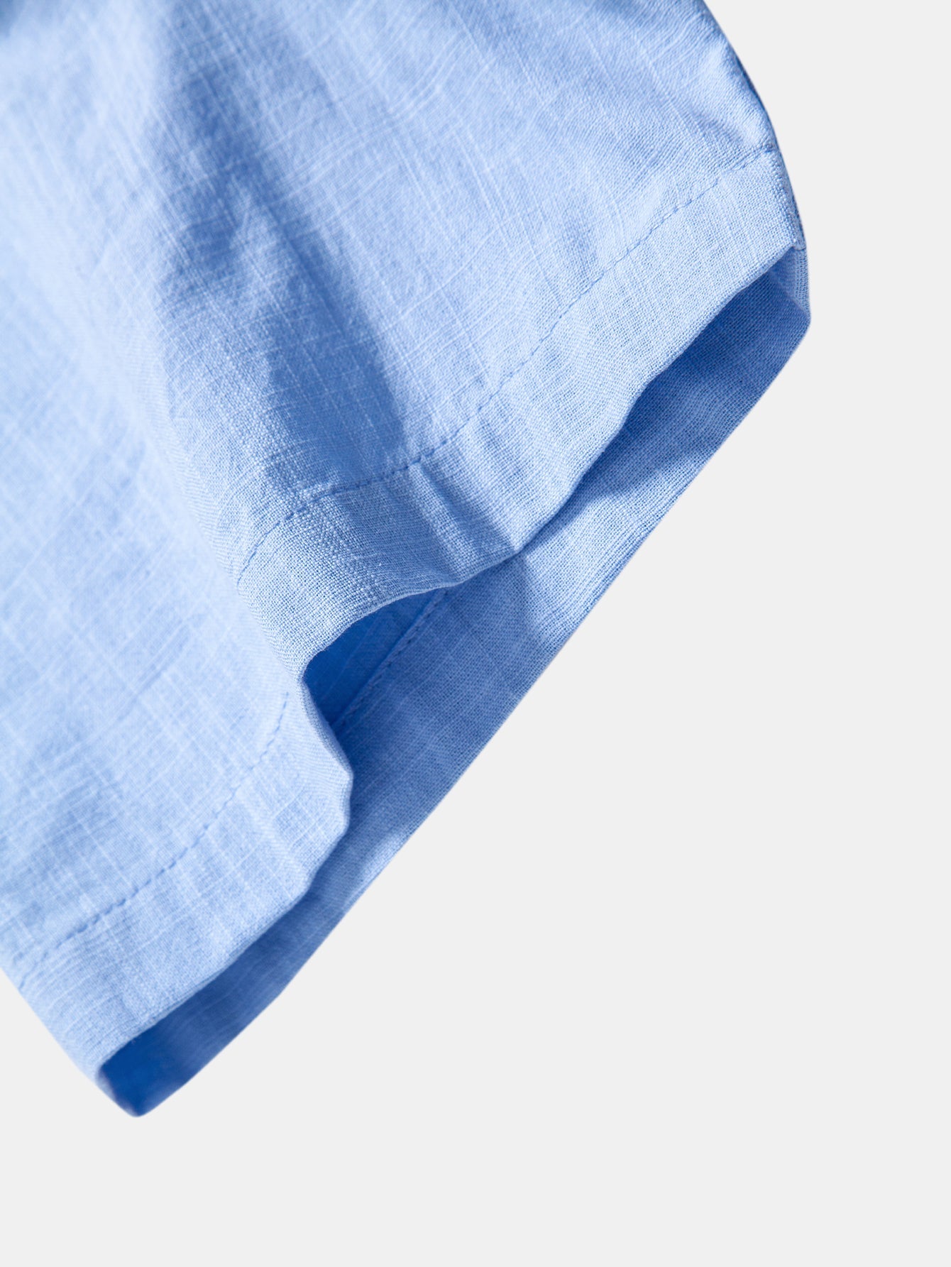 Short Sleeve Linen Look Stand Collar Shirt