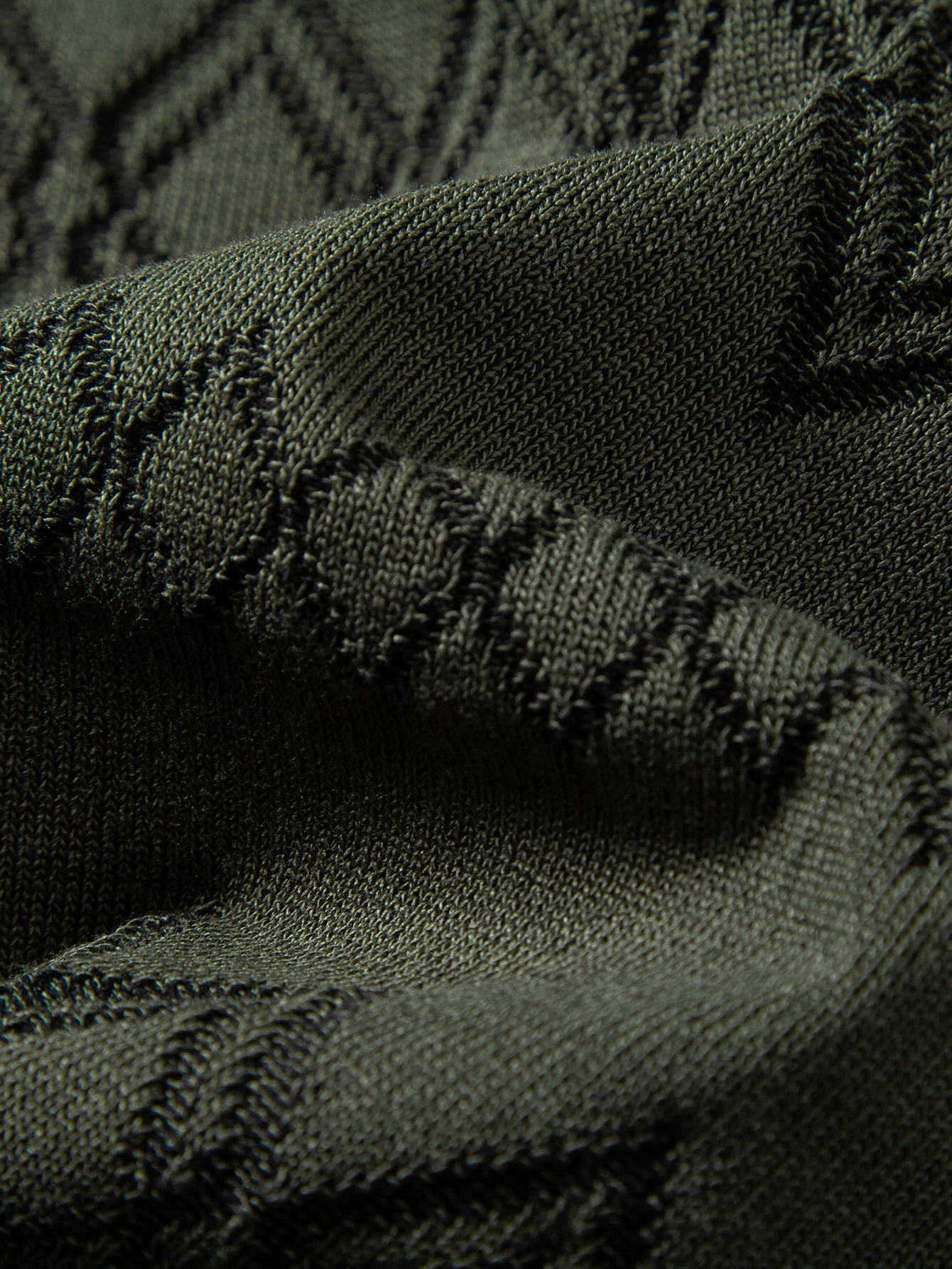 Geometric Jacquard Johnny Collar Polo