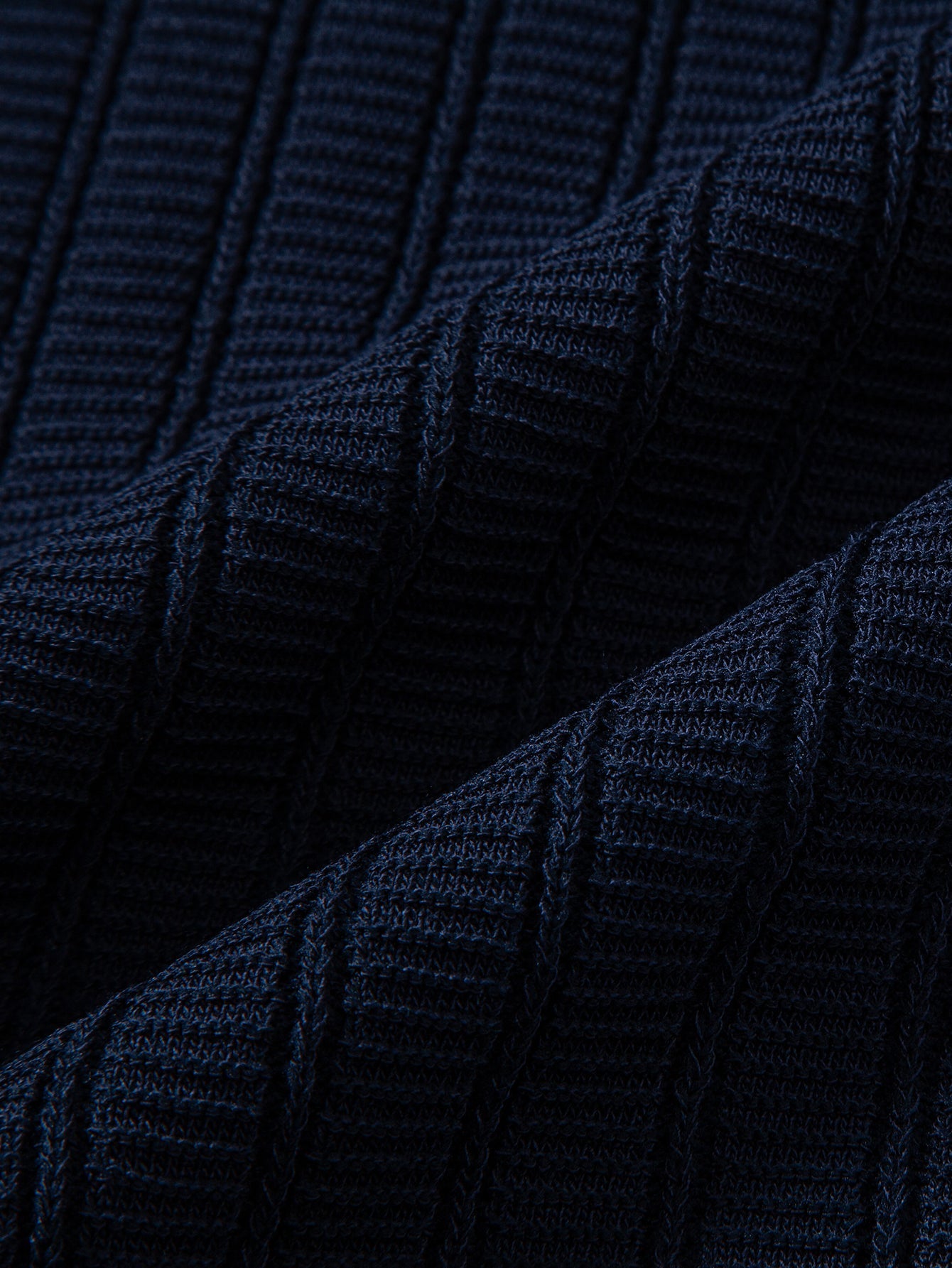 Contrast Textured Johnny Collar Knit Polo