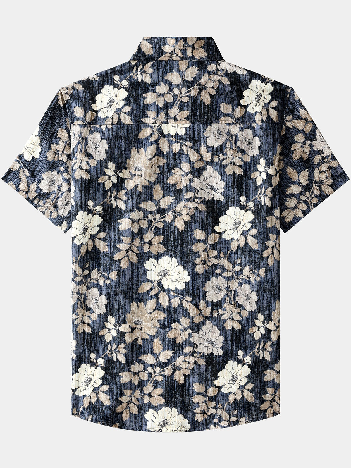 Men’s Vintage Floral Print Short Sleeve Button Up Breathable Cool Casual Shirt
