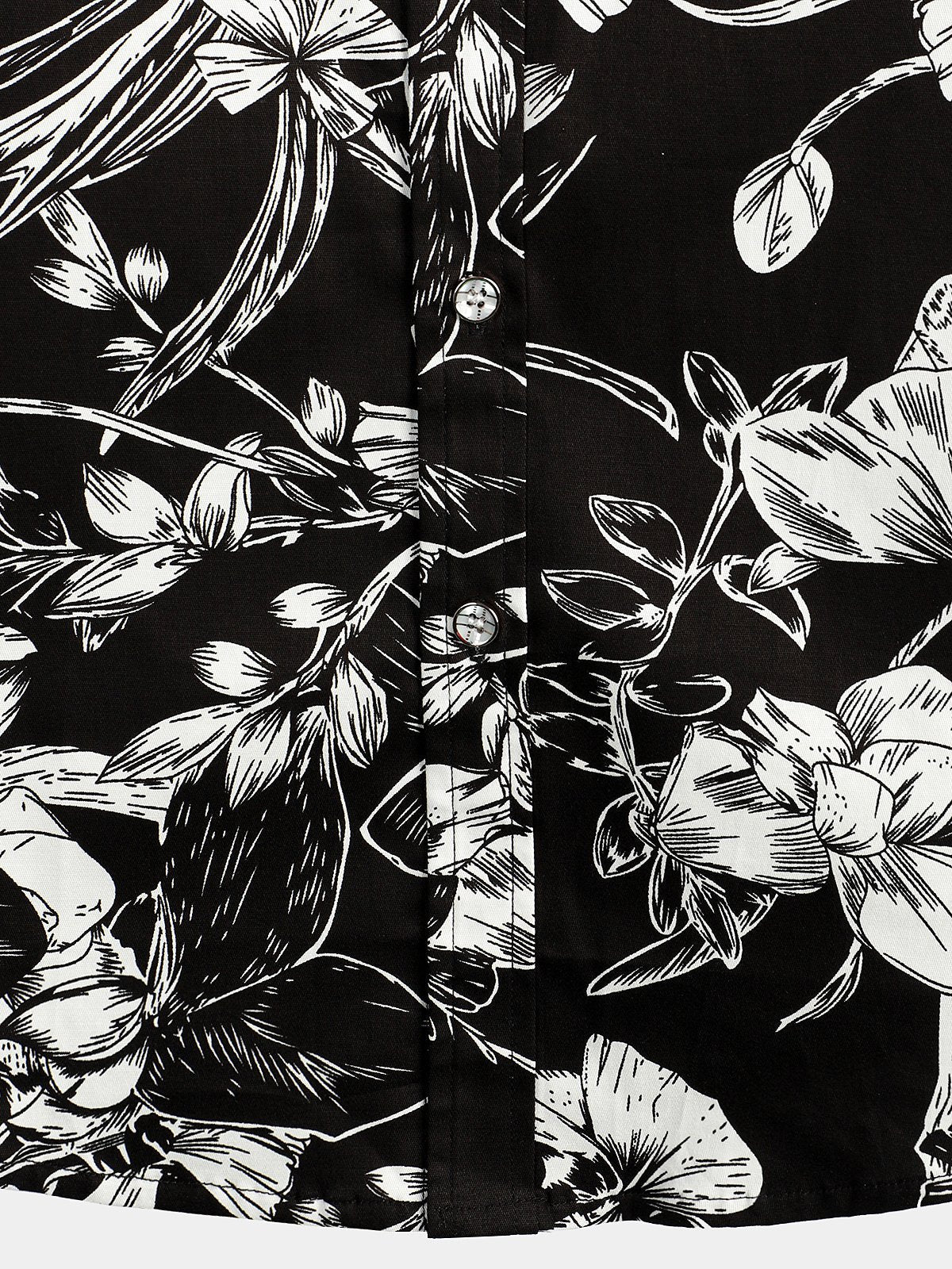 Men's Holiday Flower Print Short Sleeve Shirt
