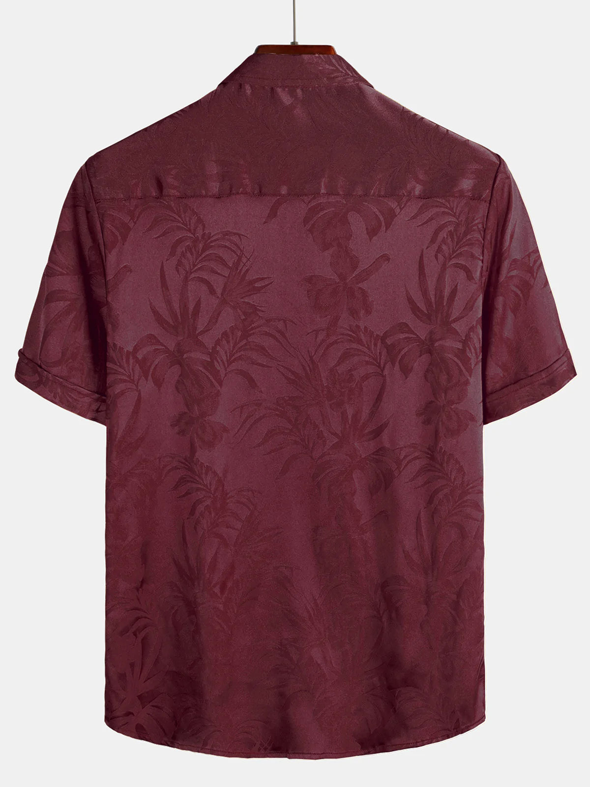 Men's Jacquard Flowers Button Up Pocket Floral Summer Cool Short Sleeve Tops Beach Vacation Shirt