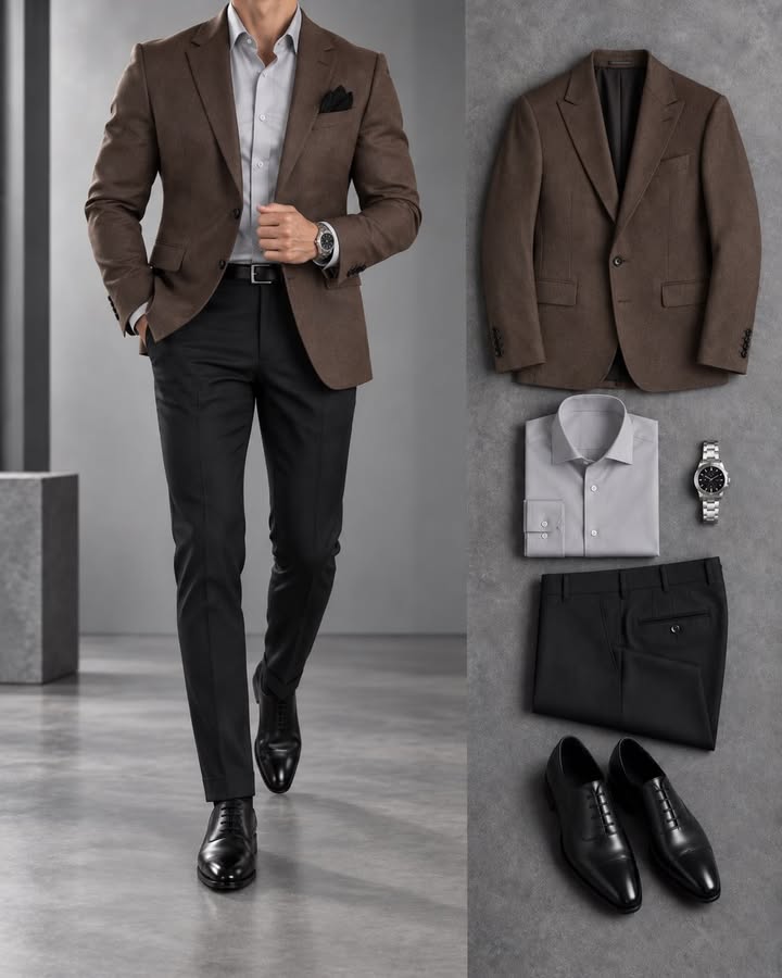 Men's Slim Fit Blazer, Shirts & Pants 3 Piece Set