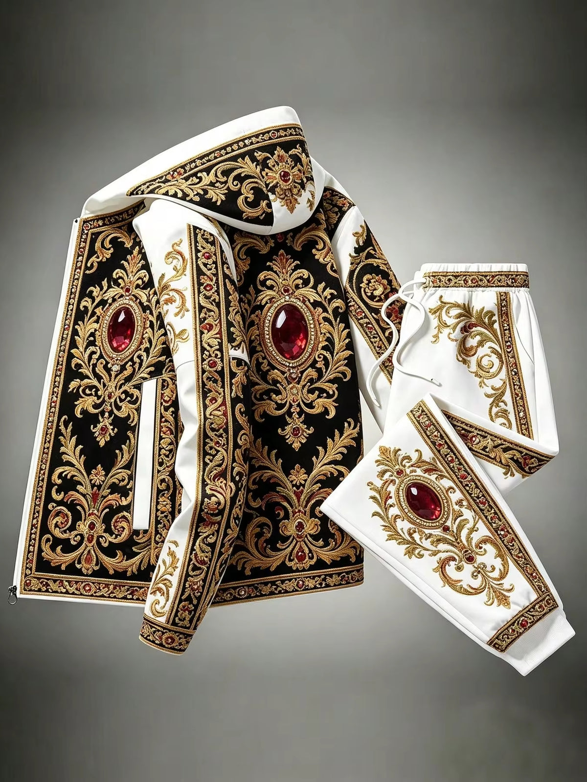 Men's Luxury Baroque Jacket and Trousers 2 Piece Set