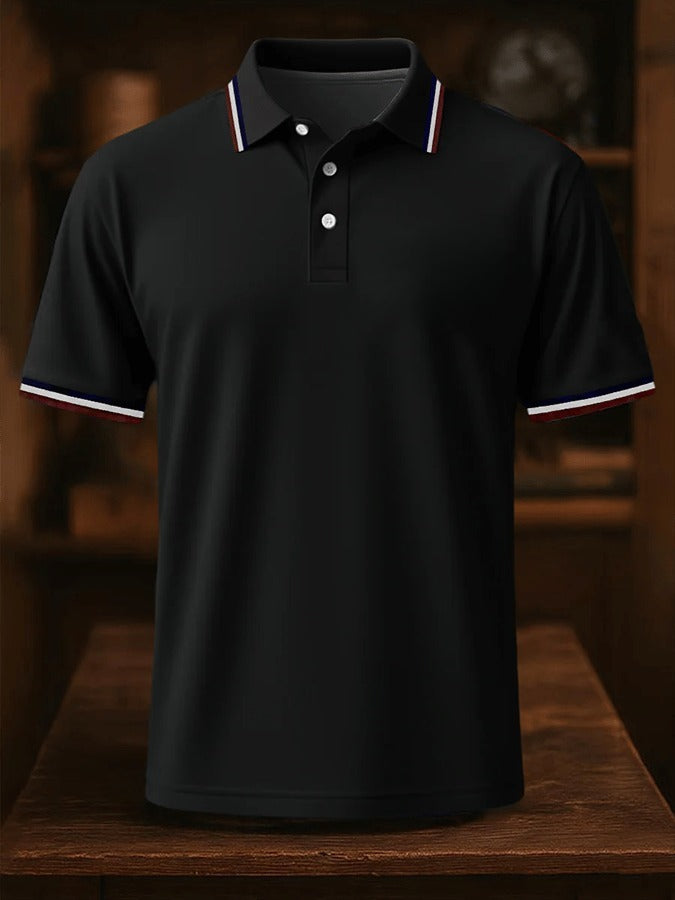 Men's Retro Business Design Printed Casual POLO Shirt