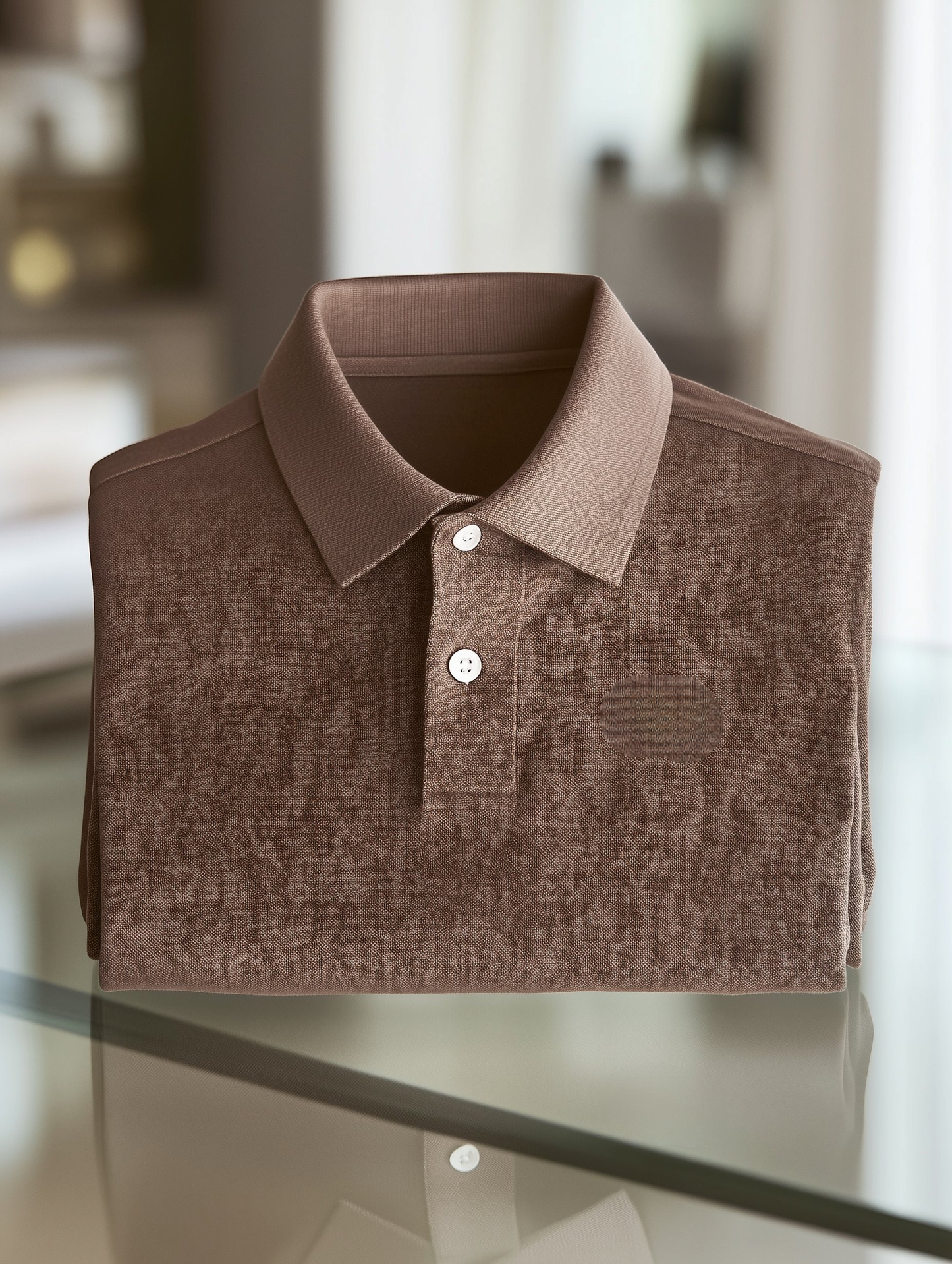 Men's Classic Business Logo Button Short Sleeve Polo Shirt