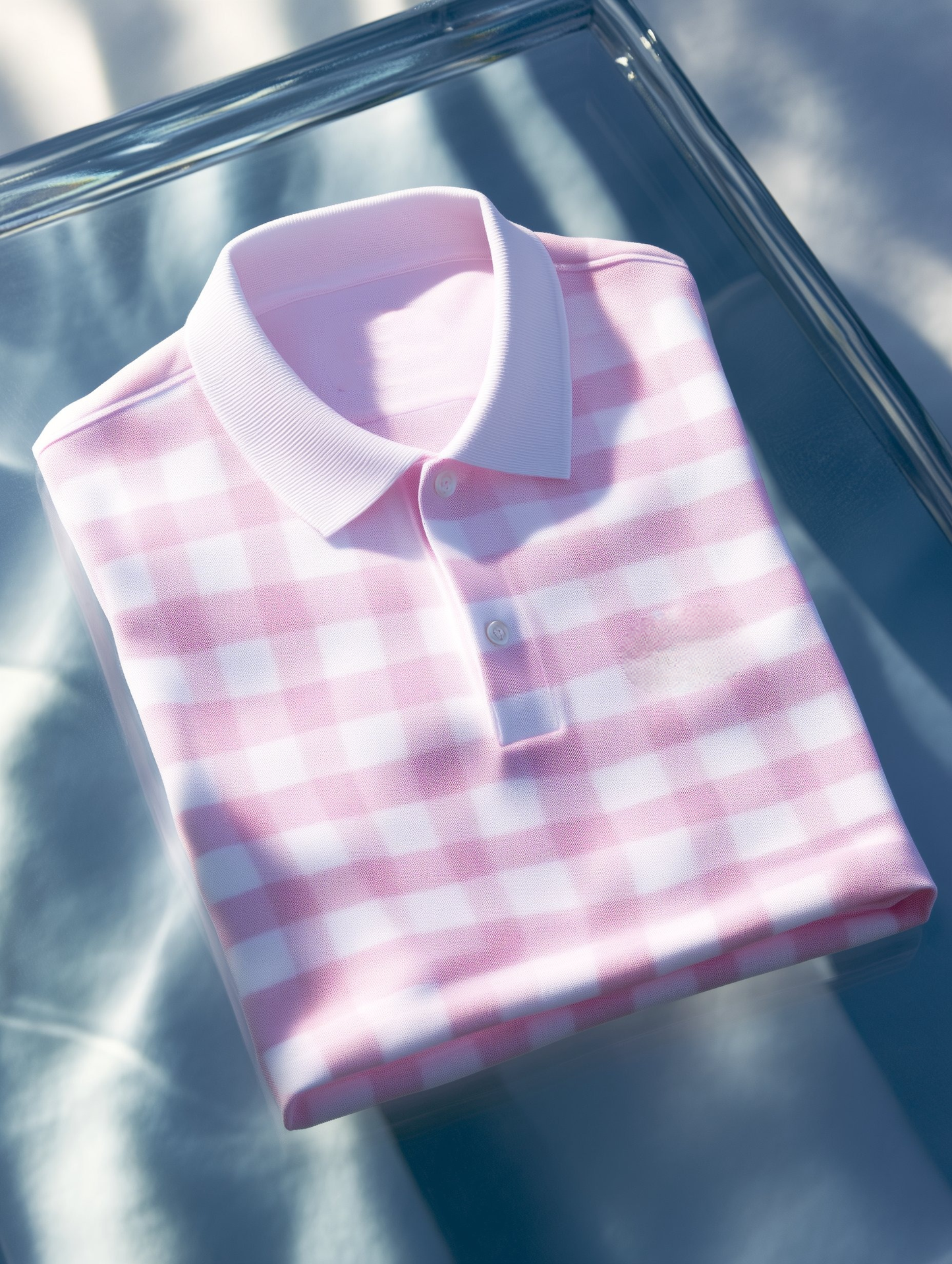 Men's Classic Business Plaid Button Short Sleeve Polo Shirt
