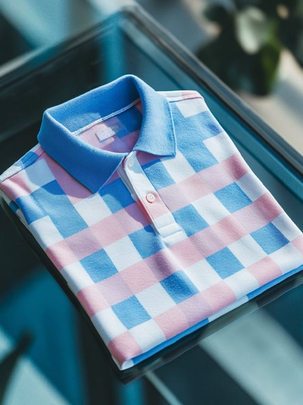 Men's Classic Business Logo Button Short Sleeve Polo Shirt