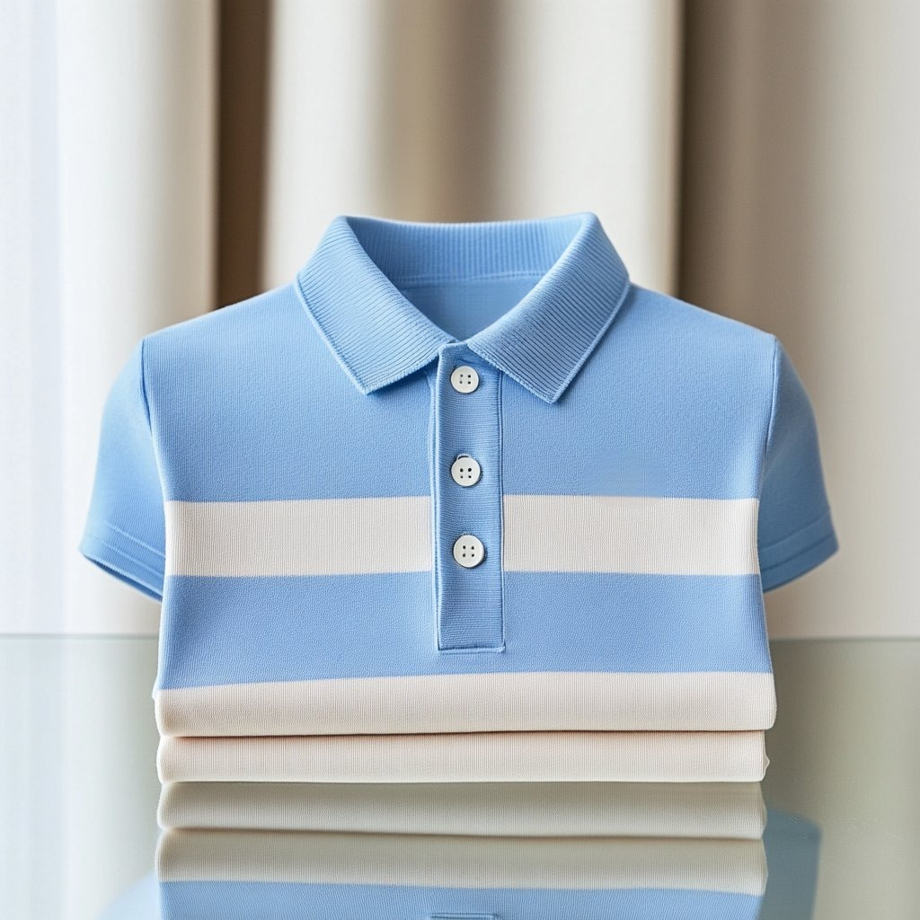 Men's Business Casual Embroidered Button Short Sleeve Polo Shirt